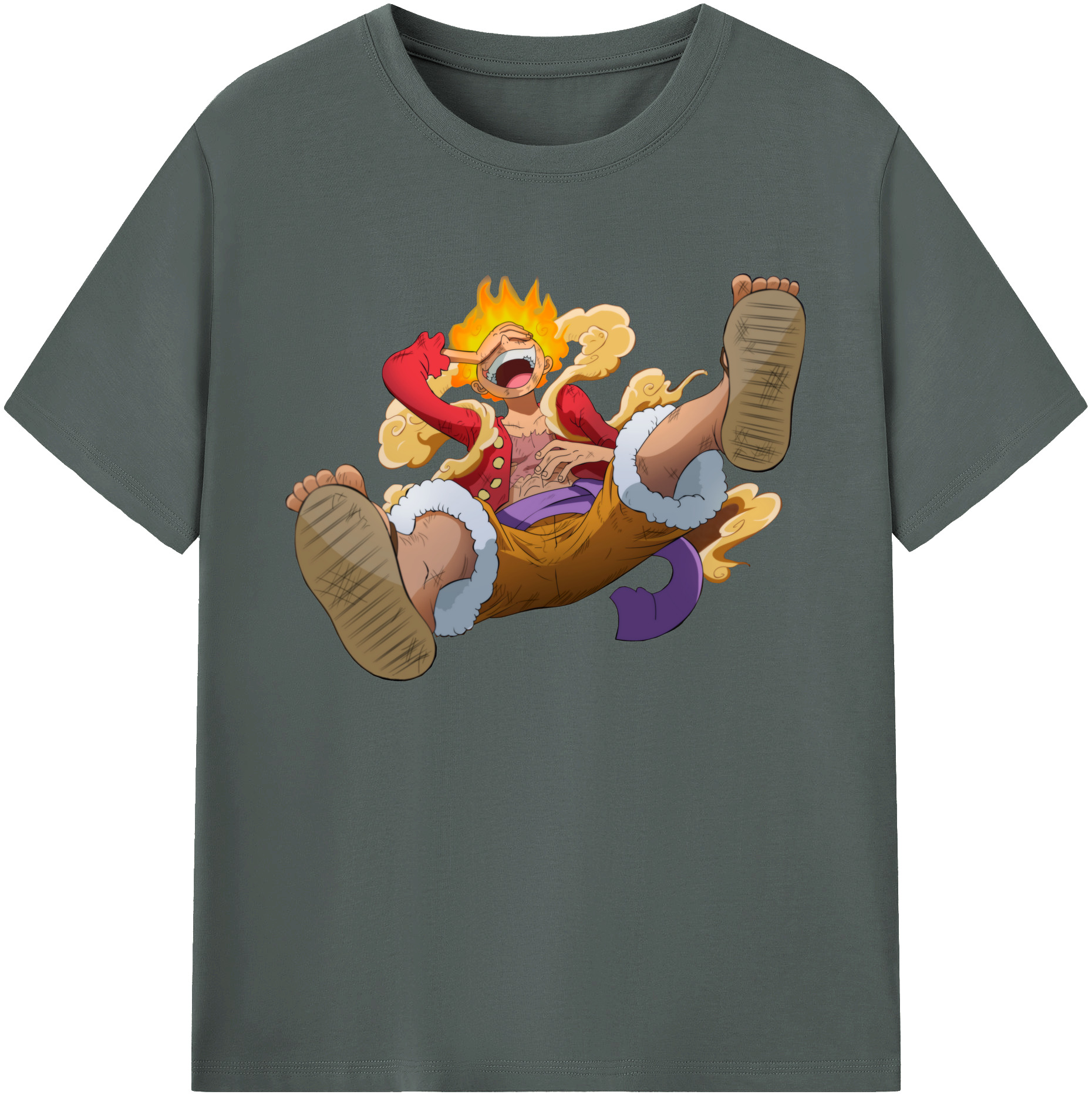 ワンピース モンキー・D・ルフィ ONE PIECE Monkey D. Luffy 綿100％ メンズ半袖Tシャツ｜肌触りやわらか＆通気性